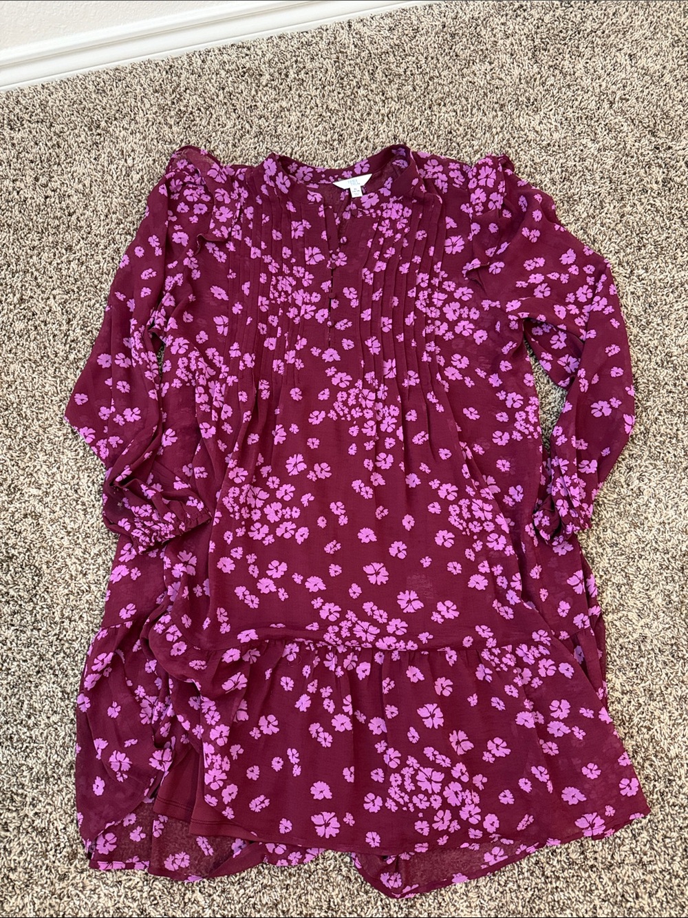 Time & Tru Pintuck Mini Dress